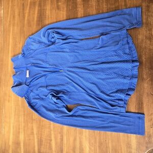 Blue Striped Zip-Up Jacket